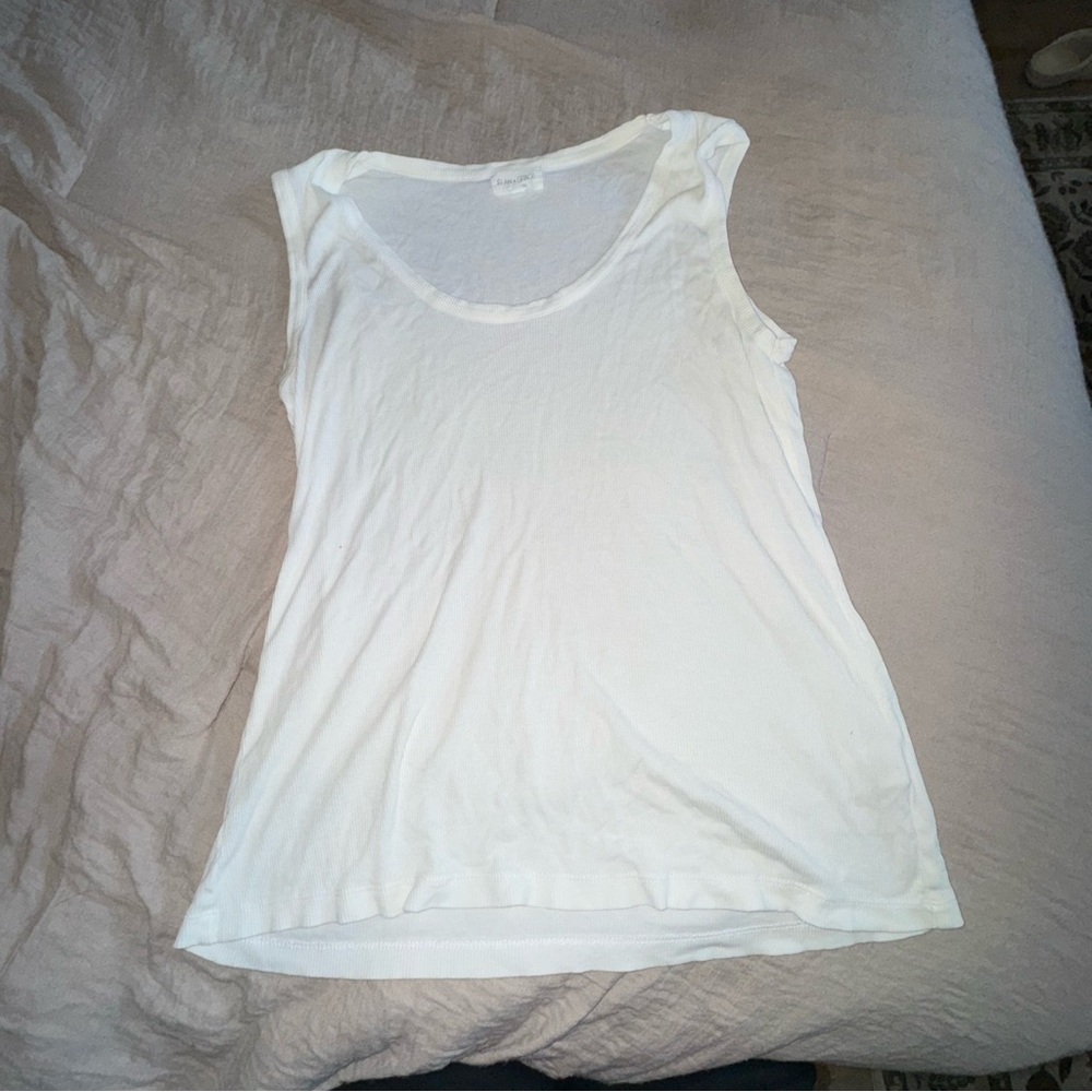 Elegant White Sleeveless Muscle Tee
